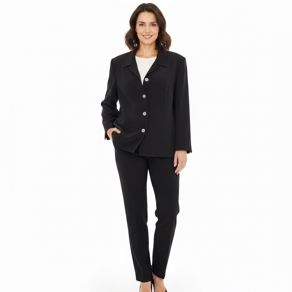 Talbots NWT 100% Silk Blazer Black Single Breasted Jacket Career Size 14 Elegant